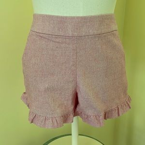 LOFT PINK SHORTS WITH RUFFLE HEM